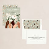 "Peace" - Holiday Cards in Olive by Jamie Alexander - Assembled