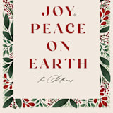 "Floral Border" - Holiday Cards in Holly Berry by Mansi Verma - Close-Up