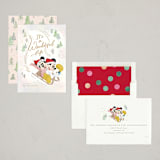 "Disney's Mickey and Minnie Sledding Fun" - Holiday Cards in Eggnog by Creo Study - Assembled