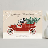 "Disney Mickey Christmas ride" - Holiday Cards in Cranberry by Maja Cunningham - Front