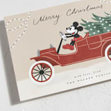 "Disney Mickey Christmas ride" - Holiday Cards in Cranberry by Maja Cunningham - Detail