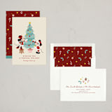 "Disney's Mickey and Minnie Trimming the Tree" - Holiday Cards in Sugar Cookie by Jamie Alexander - Assembled