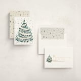 "Woodcut Christmas" - Holiday Cards in Snow by Paula Pecevich - Assembled