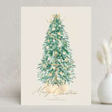 "Farmhouse Tree" - Holiday Cards in Golden by Tamara Hilje - Front