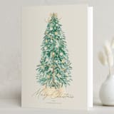 "Farmhouse Tree" - Holiday Cards in Golden by Tamara Hilje - Folded Card
