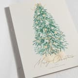 "Farmhouse Tree" - Holiday Cards in Golden by Tamara Hilje - Detail