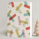 "confetti strips" - Holiday Cards in Teal by Ellen Schlegelmilch - Folded Card