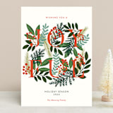 "A Joyful Holiday Season" - Holiday Cards in Snow by Yaling Hou Suzuki - Front