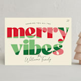 "Merry Vibes" - Holiday Cards in Spearmint by Robert and Stella - Front