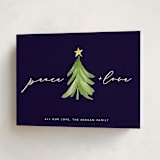 "Simple Tree" - Holiday Cards in Navy by Erin Deegan - Folded Card