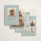 "Striped Type" - Holiday Cards in Poolside by Robert and Stella - Back of Card Options