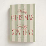 "Striped Type" - Holiday Cards in Stocking by Robert and Stella - Folded Card