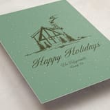 "Christmas Cabin" - Holiday Cards in Pine by Jen Ramsey - Detail