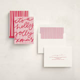 "Holly Jolly Xmas" - Holiday Cards in Candy Cane by Abbigail Lim - Assembled