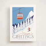 "Vintage Ski Poster" - Holiday Cards in Sky by Kaydi Bishop - Front