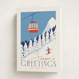 "Vintage Ski Poster" - Holiday Cards in Sky by Kaydi Bishop - Folded Card