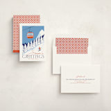 "Vintage Ski Poster" - Holiday Cards in Sky by Kaydi Bishop - Assembled