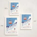 "Vintage Ski Poster" - Holiday Cards in Sky by Kaydi Bishop - Formats Available