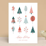 "Little Trees" - Holiday Cards in Berry by Bethan - Front
