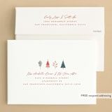 "Little Trees" - Holiday Cards in Berry by Bethan - FREE Recipient Addressing