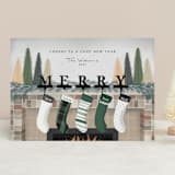 "Hearth Wishes" - Holiday Cards in Ponderosa Pine by Carolyn Kach - Front