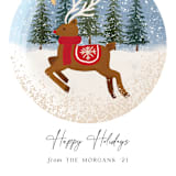 "Rudolph" - Holiday Cards in Cherry by Elly - Close-Up