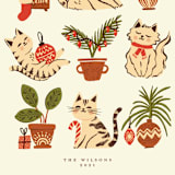 "Christmas with Cats" - Holiday Cards in Champagne by Vivian Yiwing - Close-Up