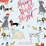"Making Spirits Bright Dogs" - Holiday Cards in Frost by Shannon Kirsten - Close-Up