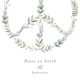 "Peace Sign Wreath" - Holiday Cards in Snow by Jennifer Holbrook - Close-Up