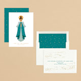 "Joy to the World" - Holiday Cards in Teal by Laura Mitchell - Assembled