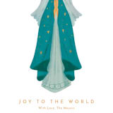 "Joy to the World" - Holiday Cards in Teal by Laura Mitchell - Close-Up