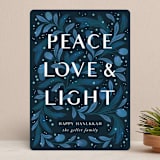 "Peace Love and Light" - Holiday Cards in Pine by Paper Raven Co. - Front