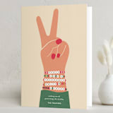 "Power in Peace" - Holiday Cards in Peach by Carrie ONeal - Folded Card