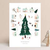 "Merry Village" - Holiday Cards in Mint by Eve Schultz - Front
