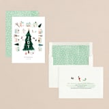 "Merry Village" - Holiday Cards in Mint by Eve Schultz - Assembled