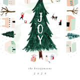 "Merry Village" - Holiday Cards in Mint by Eve Schultz - Close-Up