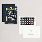 "Joy to the World and to You and Me" - Holiday Cards in Slate by Ana Peake - Assembled