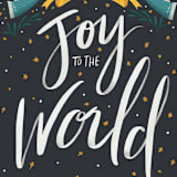 "Joy to the World and to You and Me" - Holiday Cards in Slate by Ana Peake - Close-Up
