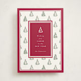 "Little Trees" - Holiday Cards in Mulberry by Corinne Malesic - Front