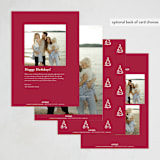 "Little Trees" - Holiday Cards in Mulberry by Corinne Malesic - Back of Card Options