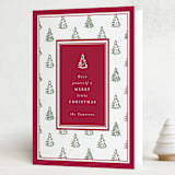 "Little Trees" - Holiday Cards in Mulberry by Corinne Malesic - Folded Card