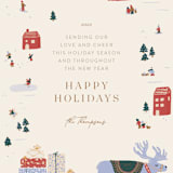 "Reindeer Village" - Holiday Cards in Eggnog by Jenna Holcomb - Detail
