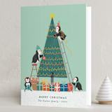 "Little Penguins" - Holiday Cards in Mint by Bethan - Folded Card