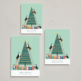 "Little Penguins" - Holiday Cards in Mint by Bethan - Formats Available