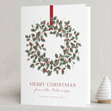 "Classic Wreath" - Holiday Cards in Holly by Kacey Kendrick Wagner - Folded Card