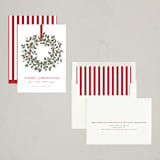 "Classic Wreath" - Holiday Cards in Holly by Kacey Kendrick Wagner - Assembled