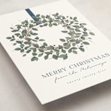 "Classic Wreath" - Holiday Cards in Juniper by Kacey Kendrick Wagner - Detail