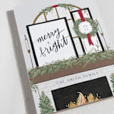 "Farmhouse Fireplace" - Holiday Cards in Crimson by Corie Page - Detail