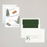 "Moving Sleds" - Holiday Cards in Peppermint by Becky Nimoy - Assembled