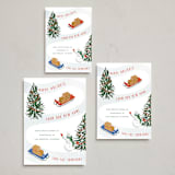 "Moving Sleds" - Holiday Cards in Peppermint by Becky Nimoy - Formats Available